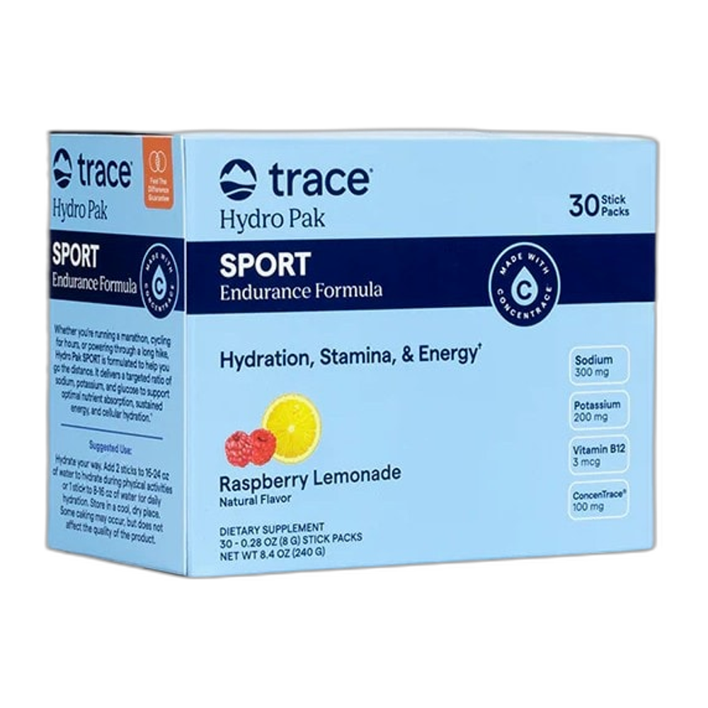 Trace Minerals Hydro Pak Sport, Raspberry Lemonade - 30 packets