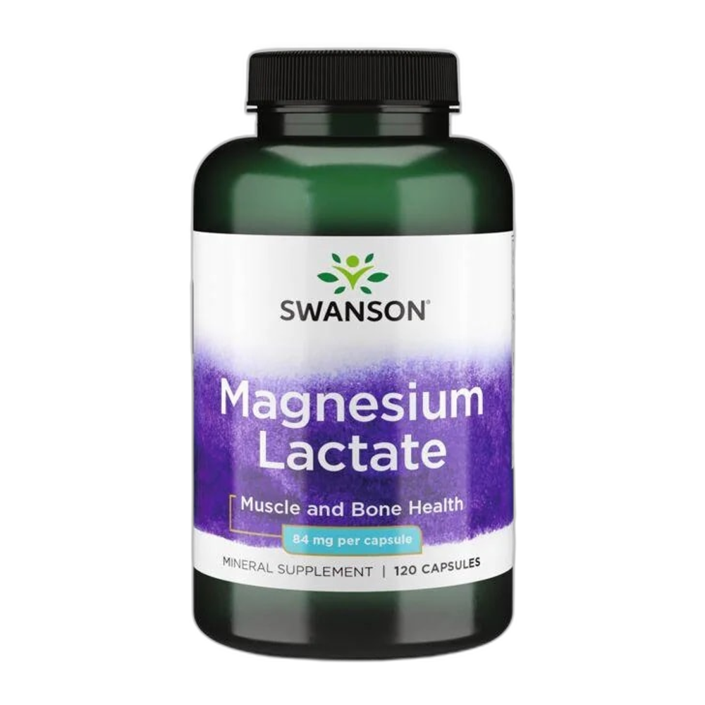 Swanson Magnesium Lactate, 84mg - 120 caps