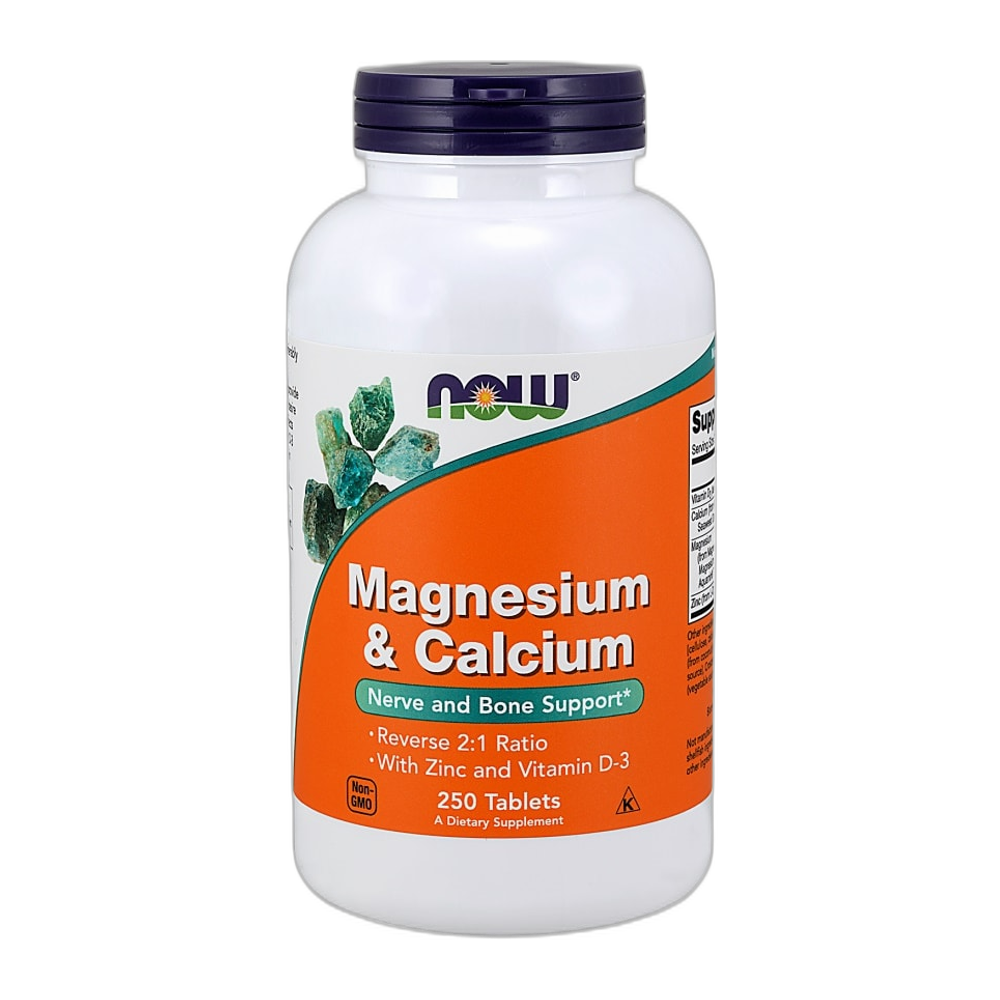 NOW Foods Magnesium & Calcium with Zinc and Vitamin D3 - 250 tablets