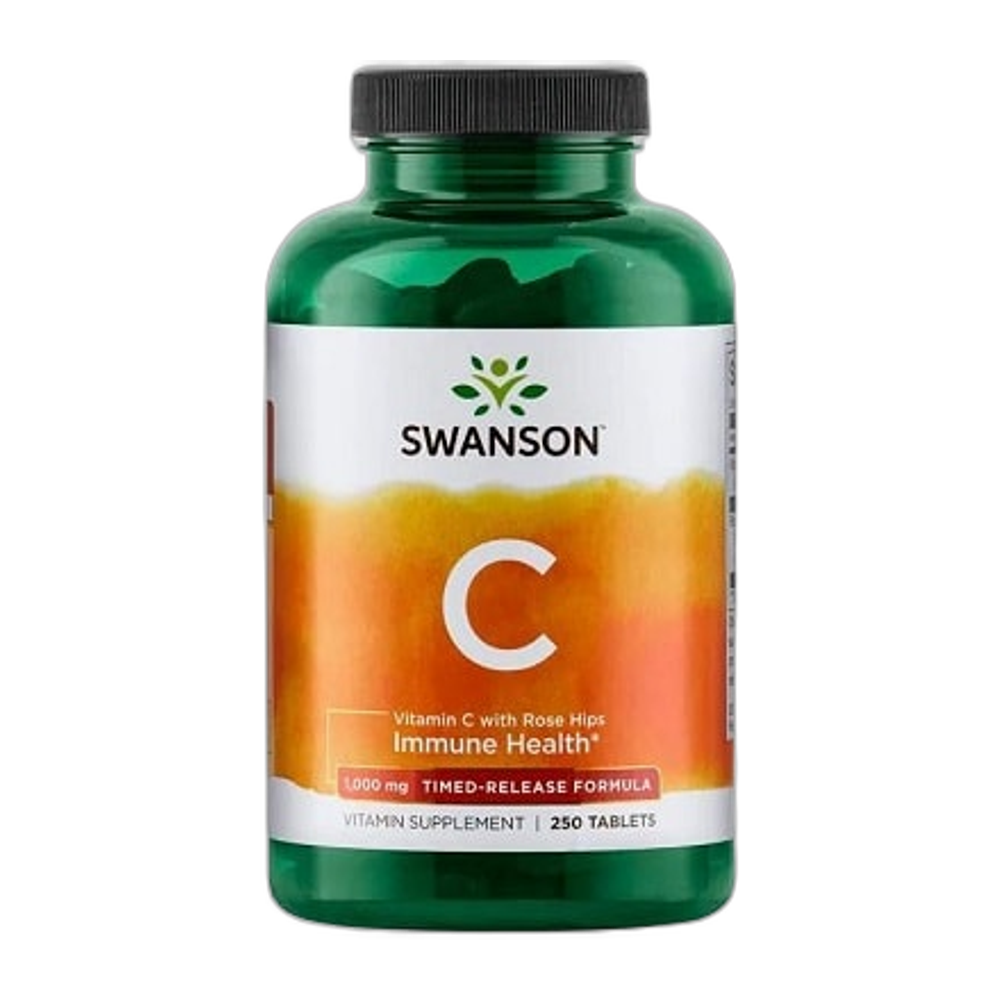 Swanson Vitamin C with Rose Hips Extract - Timed-Release, 1000mg - 250 tablets