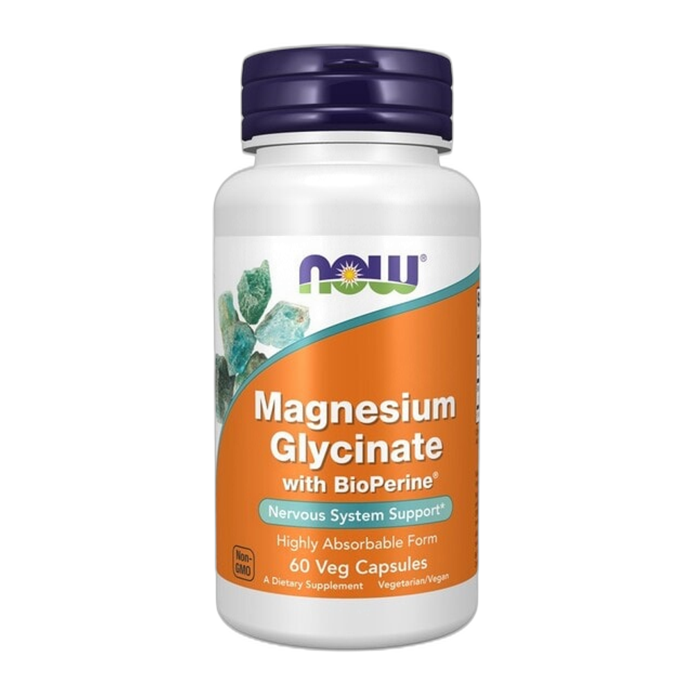 NOW Foods Magnesium Glycinate with BioPerine - 60 vcaps