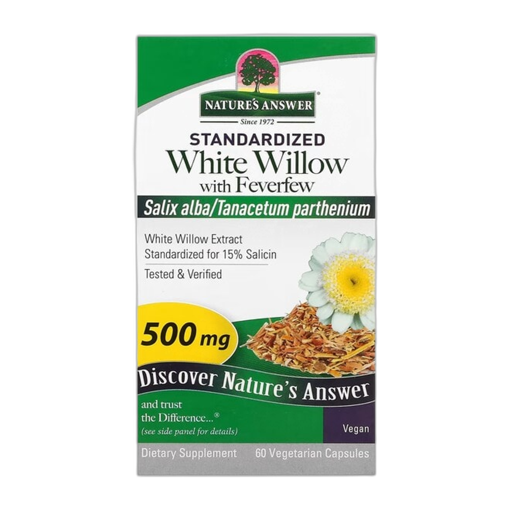 Nature's Answer White Willow with Feverfew - 60 vcaps
