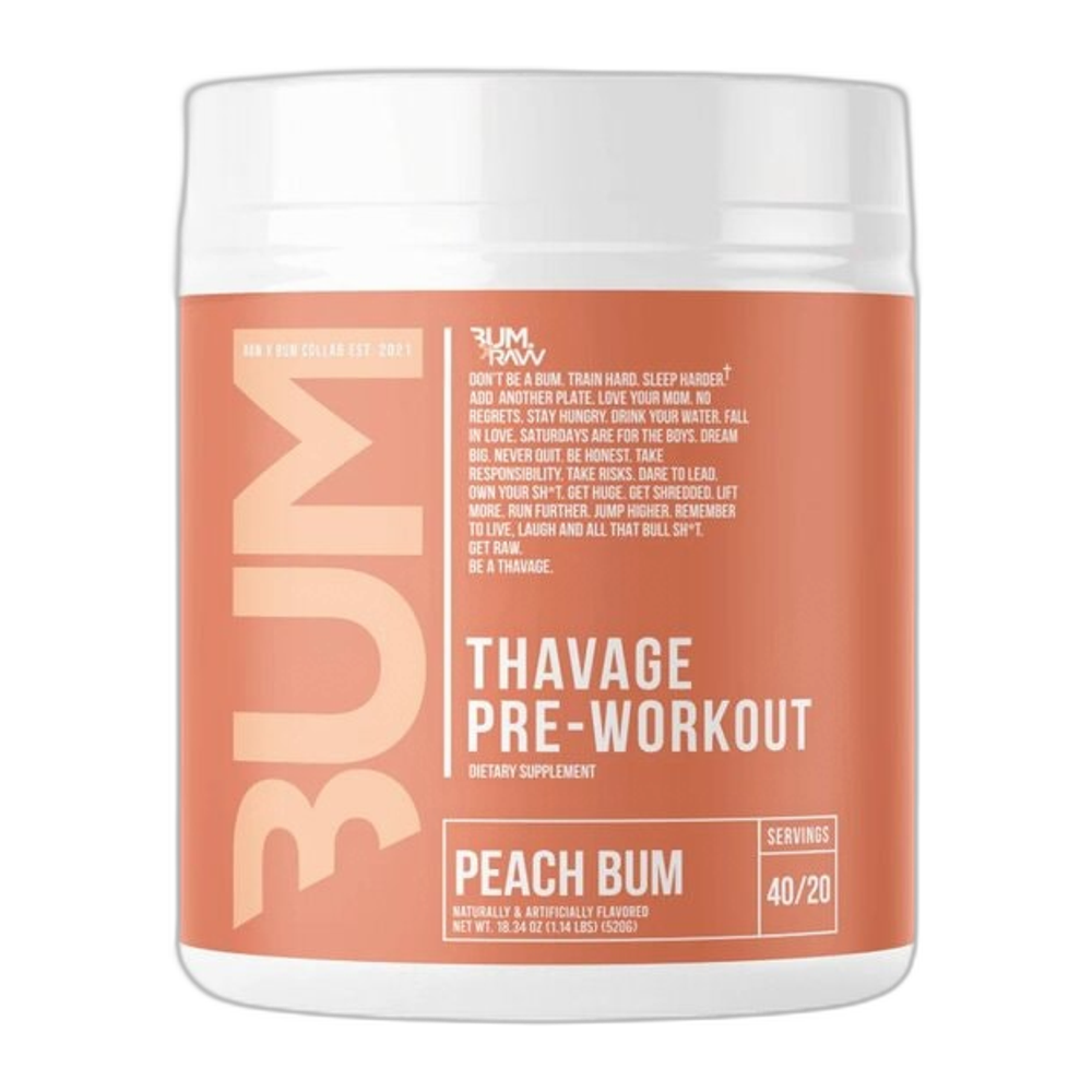 Raw Nutrition Thavage Pre-Workout, Peach Bum - 520g