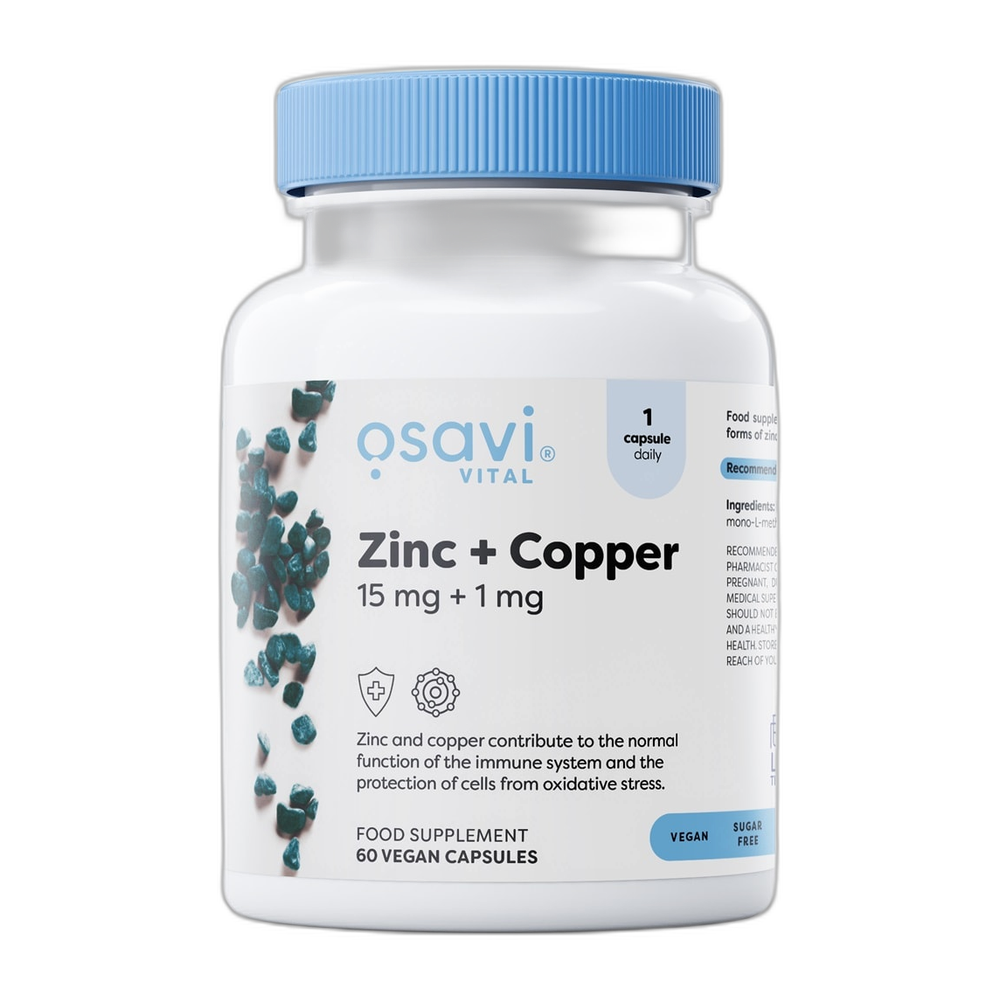 Osavi Zinc + Copper, 15mg + 1mg - 60 vegan caps