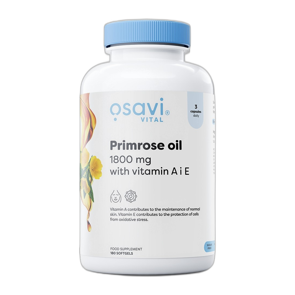 Osavi Primrose Oil with Vitamin A & E, 1800mg - 180 softgels