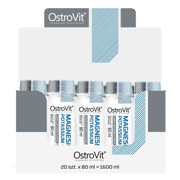 OstroVit Magnesium Potassium + B6 Shot, Lemon Lime Grape - 20 x 80 ml.