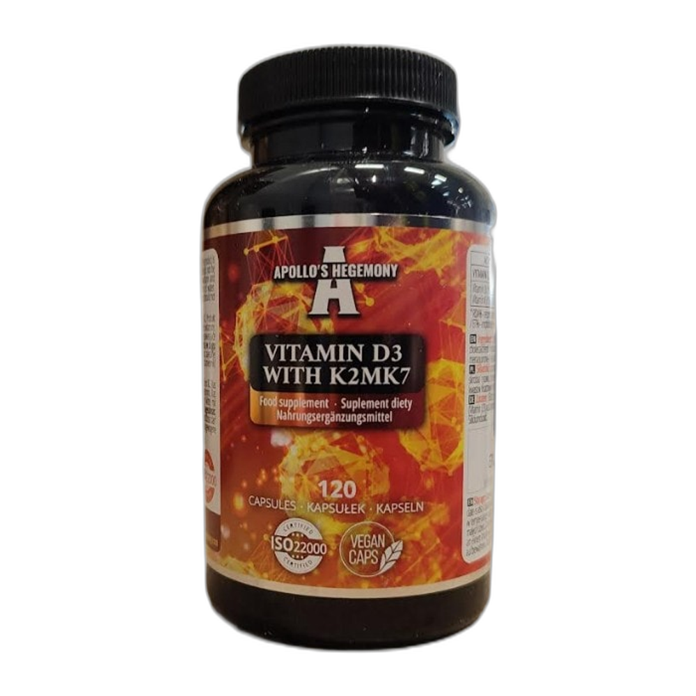Apollo's Hegemony Vitamin D3 with K2 MK7 - 120 vcaps