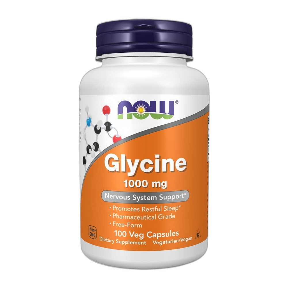 NOW Foods Glycine, 1000mg - 100 vcaps