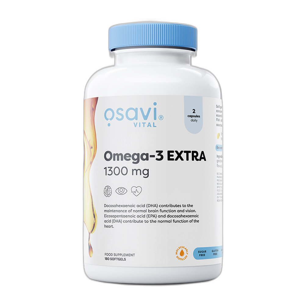 Osavi Omega-3 Extra Molecularly Distilled, 1300mg (Lemon) - 180 softgels