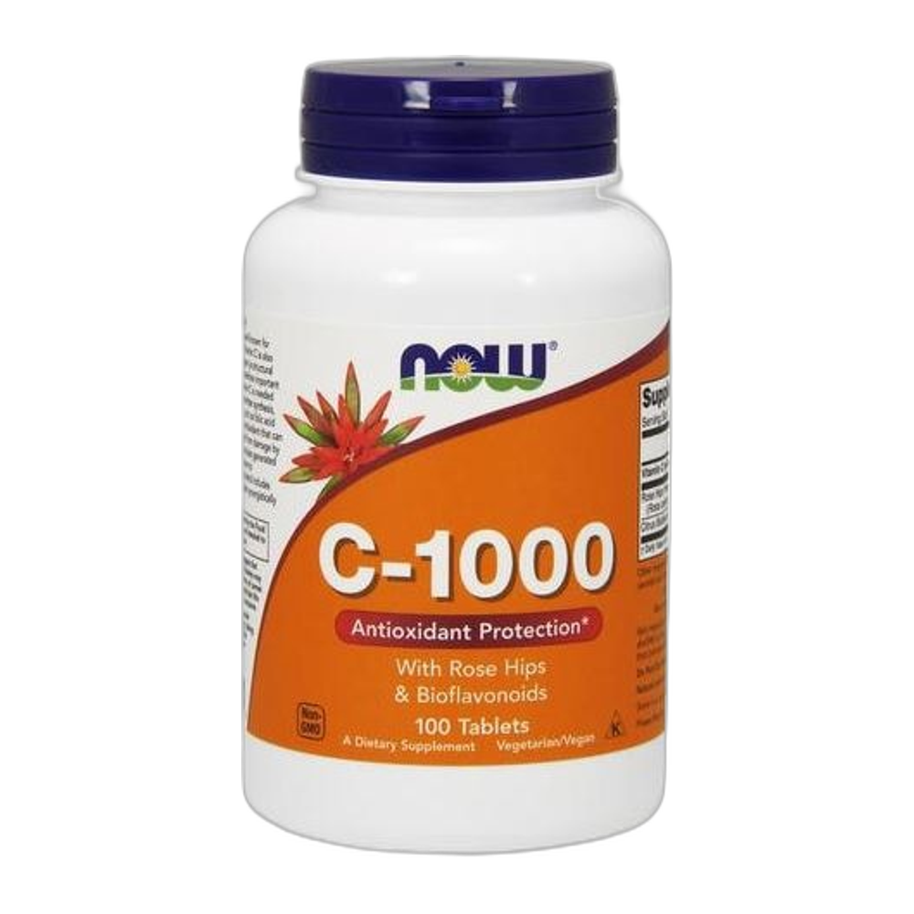 NOW Foods Vitamin C-1000 with Rose Hips & Bioflavonoids - 100 tablets